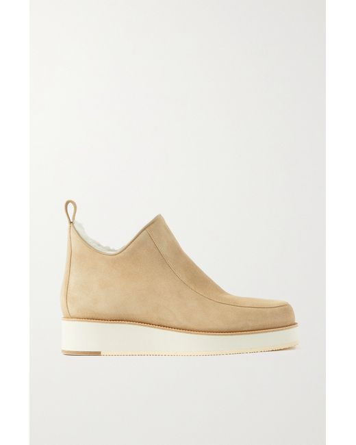 Gabriela Hearst Net Sustain Harry Shearling-lined Suede Ankle Boots