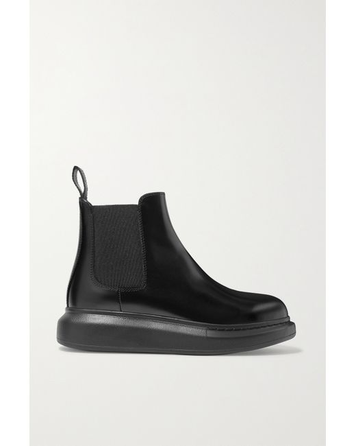 Alexander McQueen Glossed-leather Exaggerated-sole Chelsea Boots