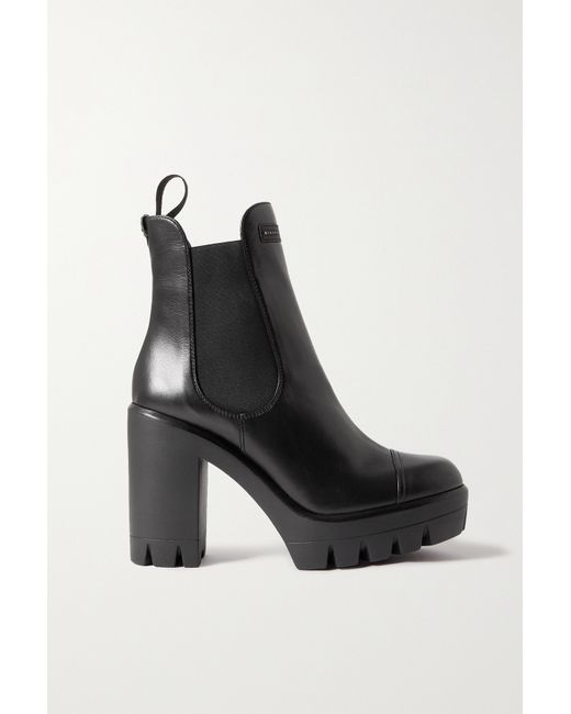 Giuseppe Zanotti Design Leather Platform Chelsea Boots