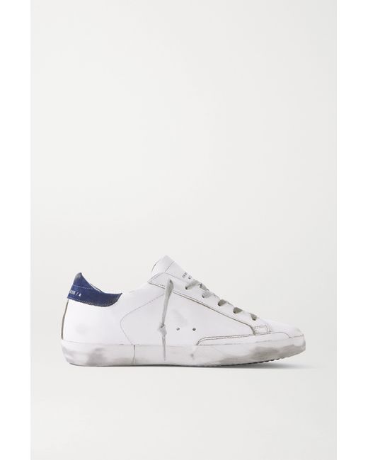 Golden Goose Superstar Distressed Leather And Suede Sneakers