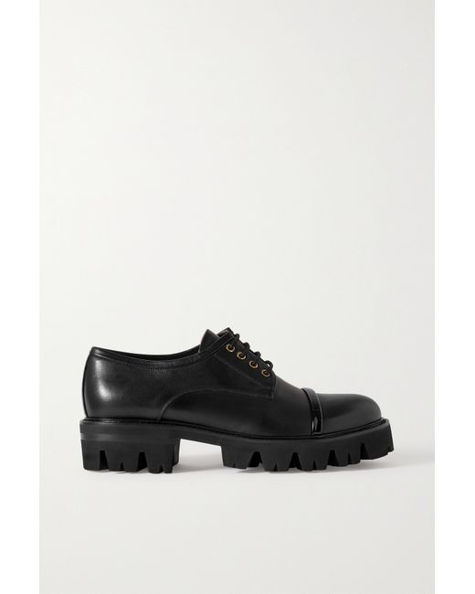 Malone Souliers Bryn Patent-trimmed Leather Brogues