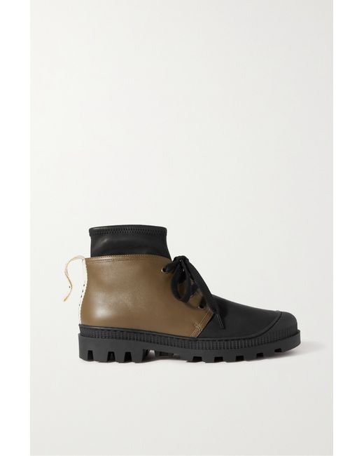 Loewe Logo-detailed Leather Ankle Boots