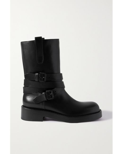 Ann Demeulemeester Julian Buckled Leather Ankle Boots