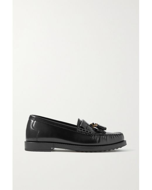 Tod's Tasseled Glossed-leather Loafers
