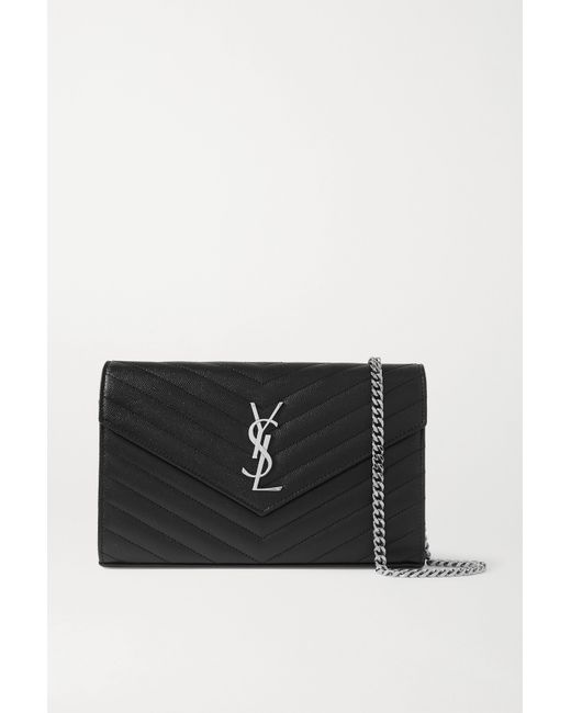 Saint Laurent Monogramme Mini Quilted Textured-leather Shoulder Bag