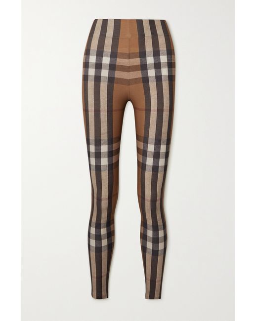 Burberry Checked Stretch-jersey Leggings