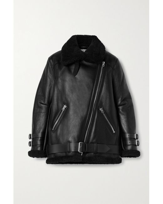 Acne Studios Leather-trimmed Shearling Jacket