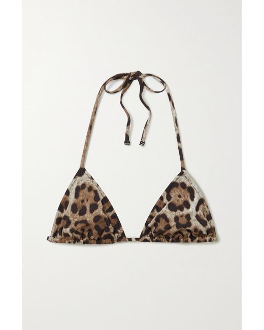 Dolce & Gabbana Leopard-print Triangle Bikini Top