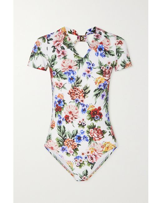 Emilia Wickstead Rosie Cutout Floral-print Swimsuit