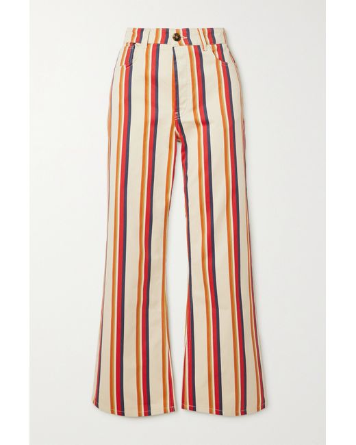 Paco Rabanne Striped Cotton-twill Straight-leg Pants