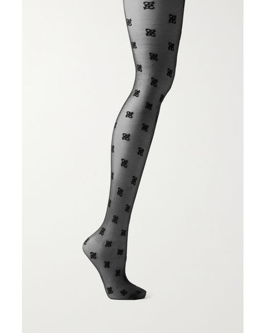 Fendi Embroidered Tulle Tights