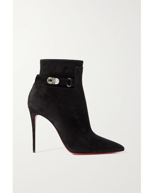 Christian Louboutin Lock So Kate 100 Suede Ankle Boots