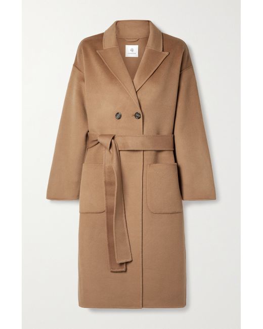 Anine Bing Dylan Double-breasted Wool And Cashmere-blend Coat
