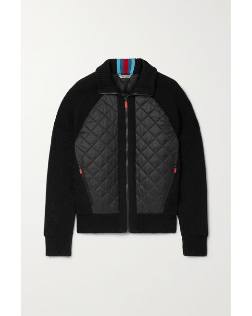 FALKE Ergonomic Sport System Quilted Shell And Ribbed Wool-blend Jacket