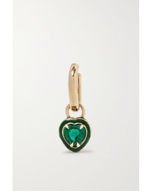 Alison Lou 14-karat Emerald Single Hoop Earring one