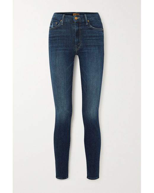Mother Looker Distressed High-rise Skinny Jeans