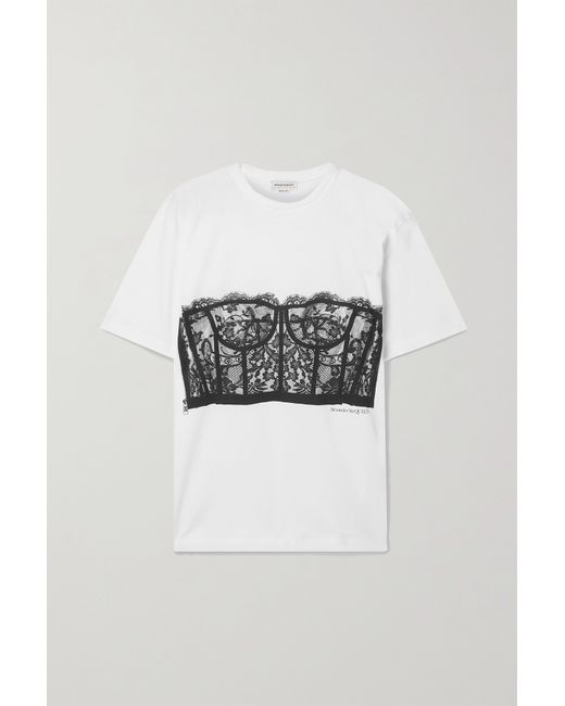 Alexander McQueen Printed Cotton-jersey T-shirt