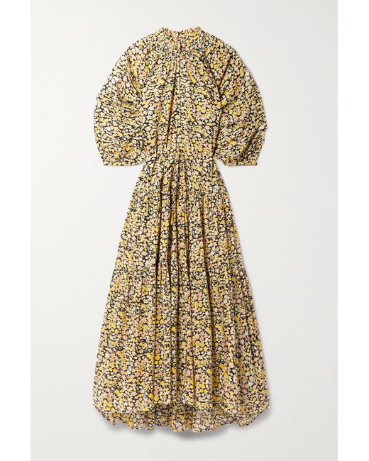 Apiece Apart Trinidad Tiered Floral-print Organic Cotton-voile Maxi Dress