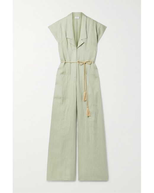 Miguelina Odessa Belted Linen Jumpsuit