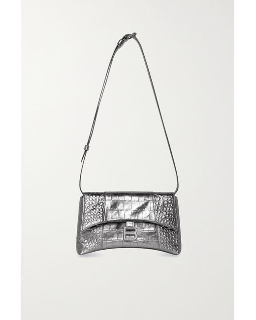 Balenciaga Treize Xs Metallic Croc-effect Leather Shoulder Bag