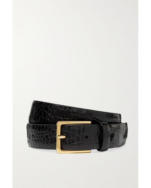 Andersons Croc-effect Leather Belt
