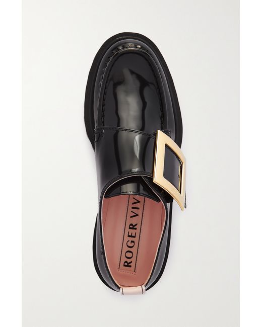 Roger Vivier Viv Embellished Patent-leather Loafers