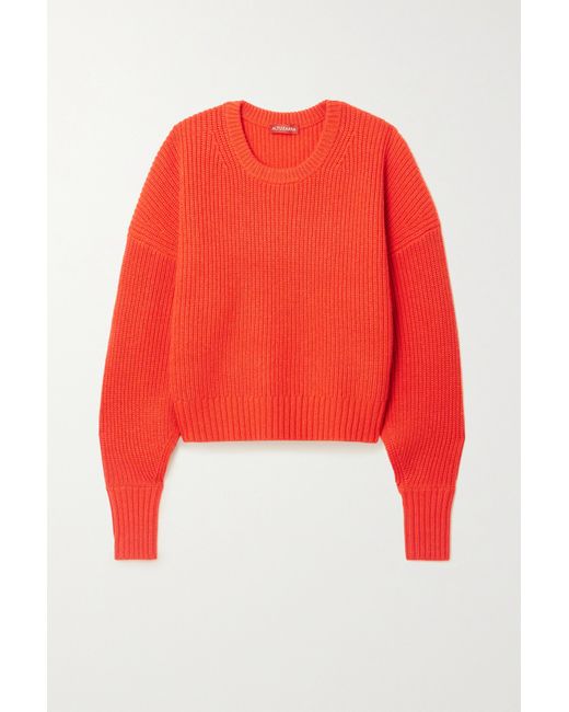 Altuzarra Anthea Cutout Ribbed Cashmere And Cotton-blend Sweater