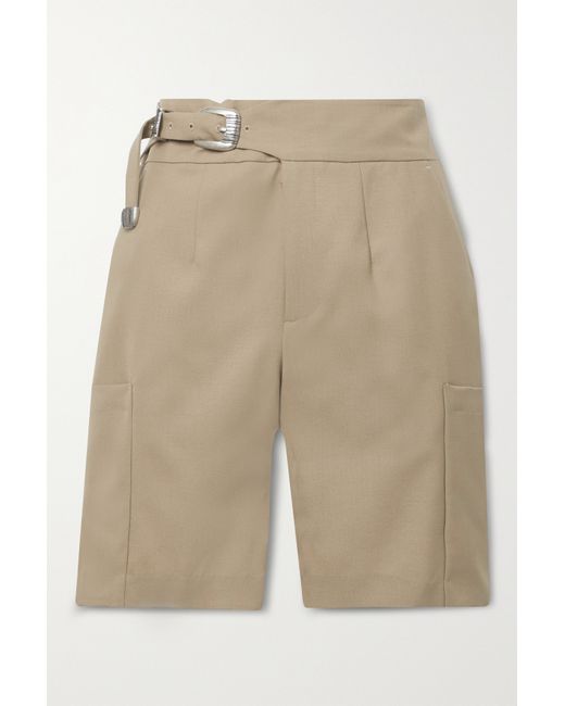Andersson Bell Diego Belted Wool-blend Shorts