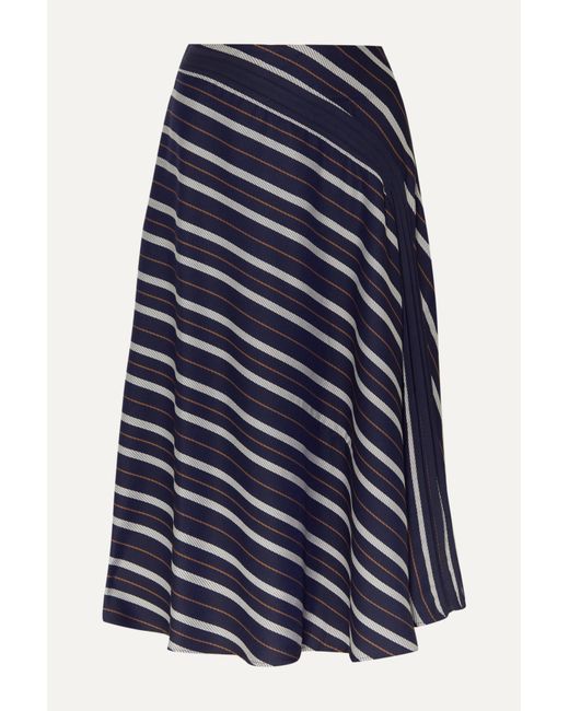 Palmer/Harding palmer/harding Radiant Pleated Striped Twill Midi Skirt