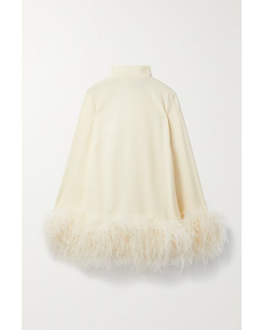 Taller Marmo Gina Feather-trimmed Crepe Mini Dress
