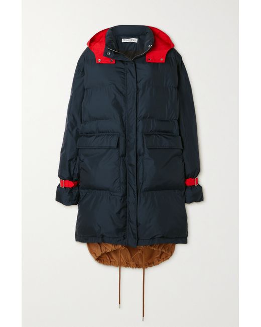 J.W.Anderson Leather-trimmed Quilted Padded Shell Parka