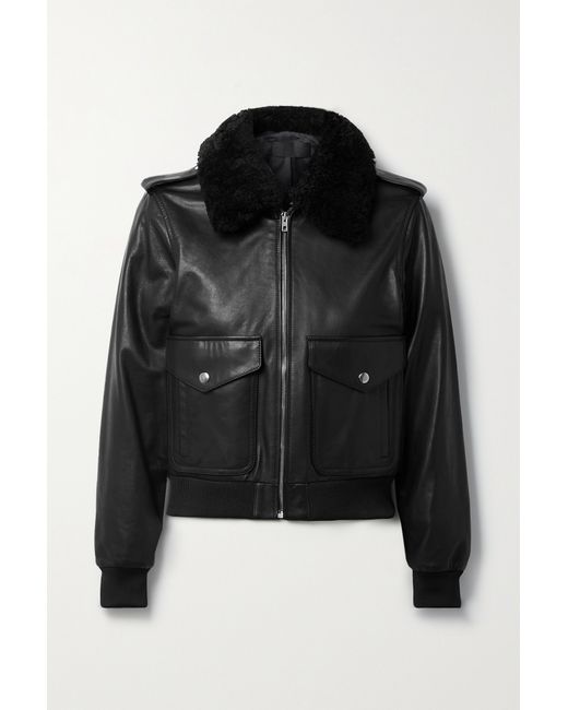 Nili Lotan Kenzie Shearling-trimmed Leather Jacket