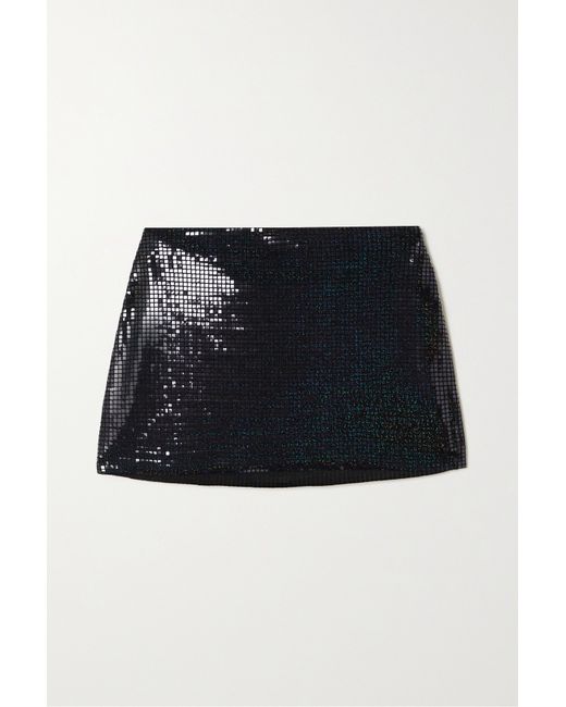 Dodo Bar Or Lina Embellished Metallic Stretch-knit Mini Skirt