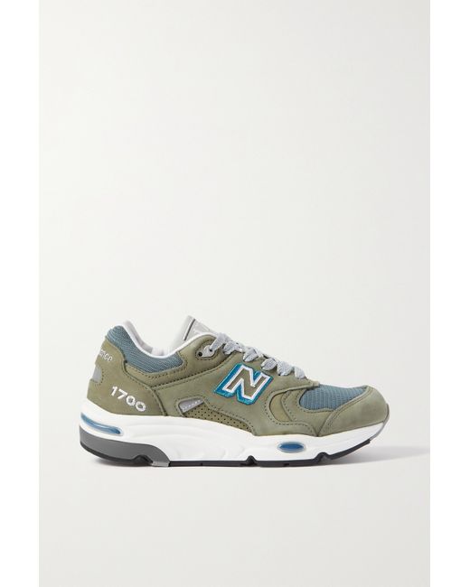 New Balance Us 1700 Leather-trimmed Suede And Mesh Sneakers