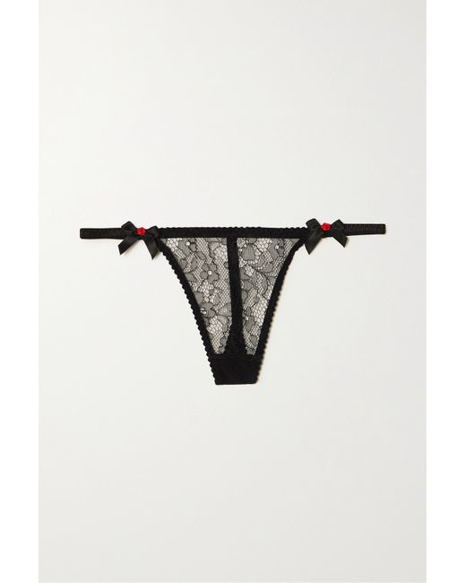 Agent Provocateur Lorna Leavers Lace And Satin Thong