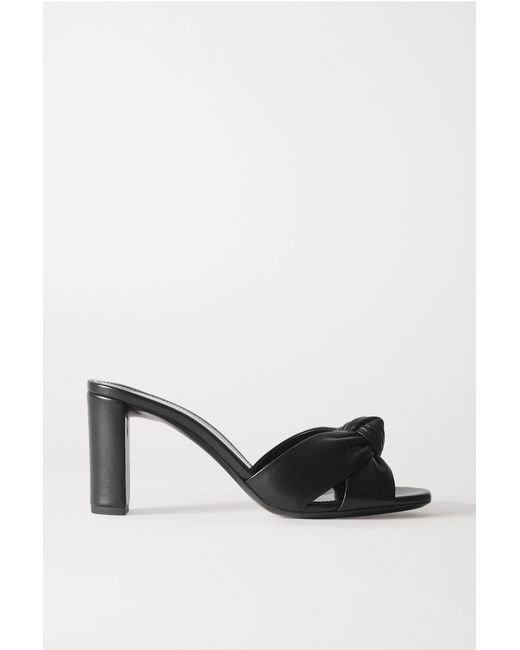 Saint Laurent Bianca Knotted Leather Mules