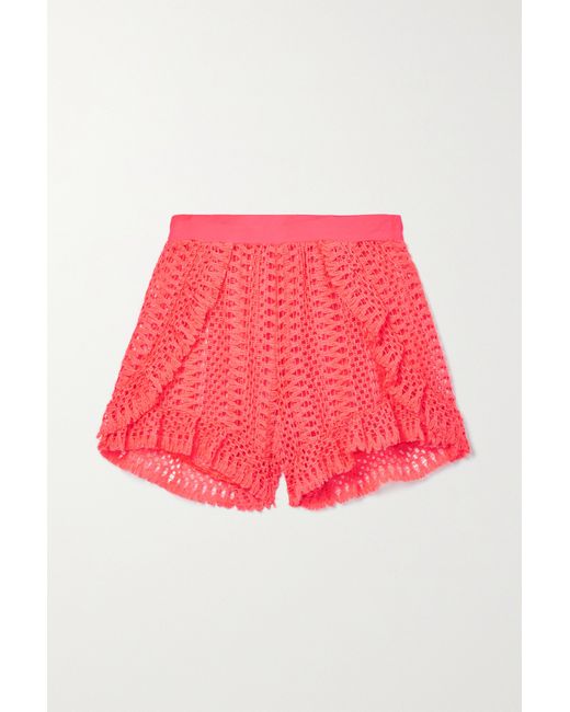 Patbo Crochet Shorts Coral