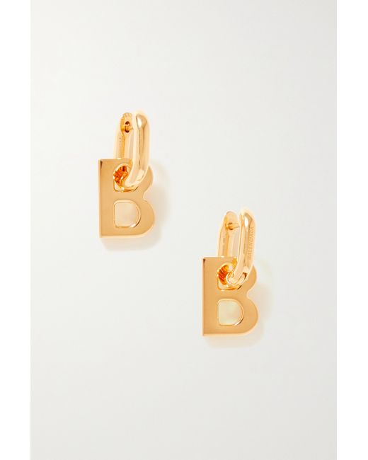 Balenciaga B Chain Xs tone Hoop Earrings one