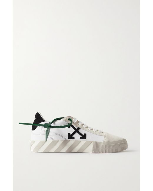 Off-White Low Vulcanized Suede-trimmed Canvas Sneakers IT39