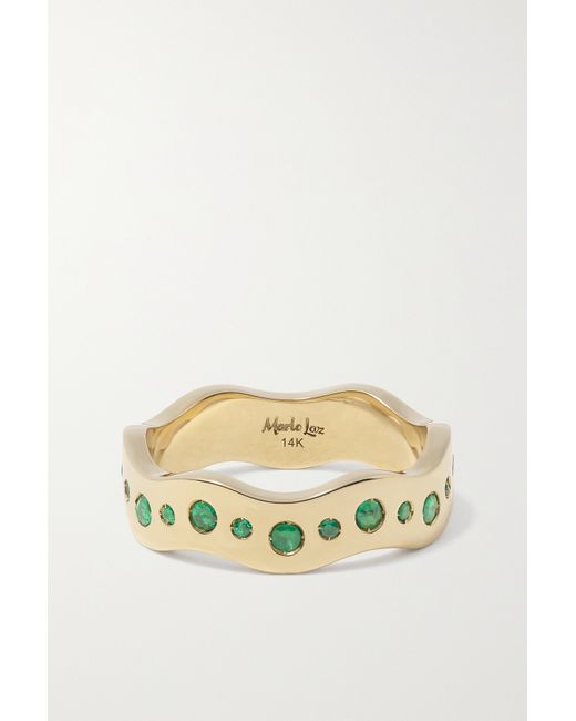 Marlo Laz Wave 14-karat Emerald Ring
