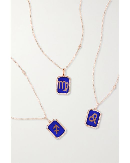 Shay Zodiac 18-karat Enamel And Diamond Necklace