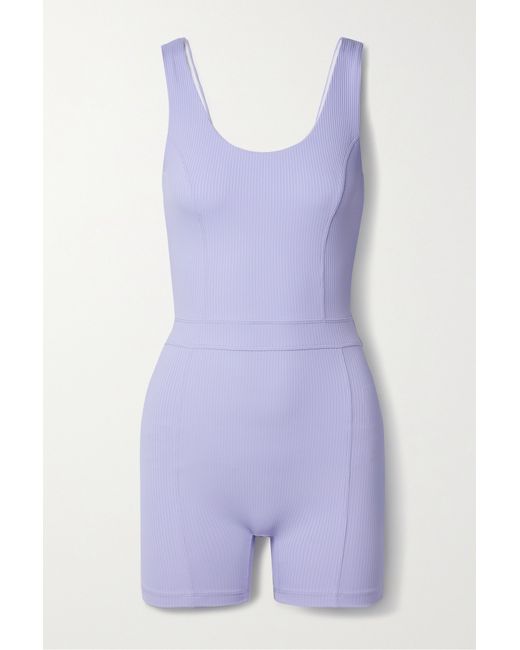Year Of Ours Johanna Ribbed Stretch-jersey Playsuit Lilac