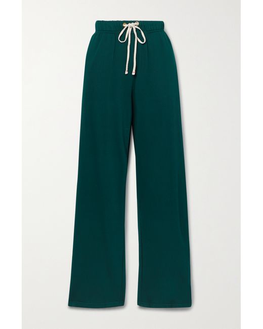 Les Tien Puddle Cotton-jersey Track Pants Emerald