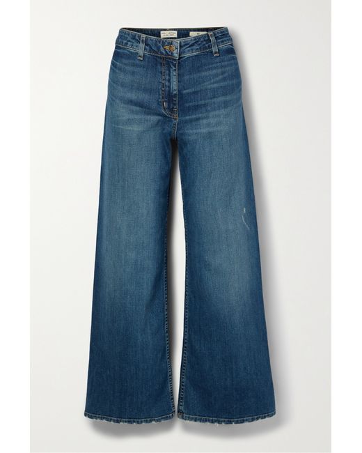 Nili Lotan Megan High-rise Wide-leg Jeans Mid denim