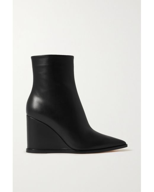 Gianvito Rossi 85 Leather Wedge Ankle Boots