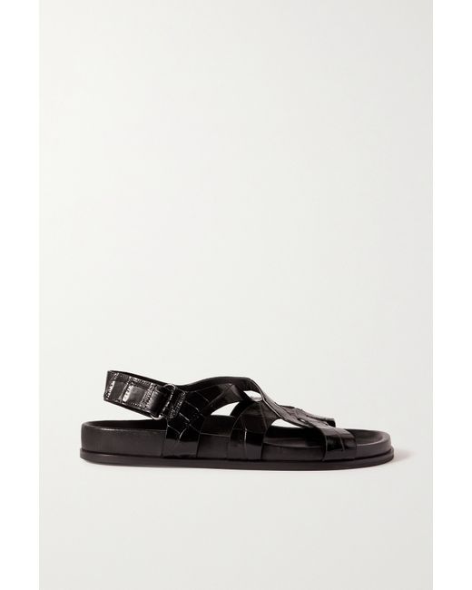 Totême Croc-effect Leather Slingback Sandals