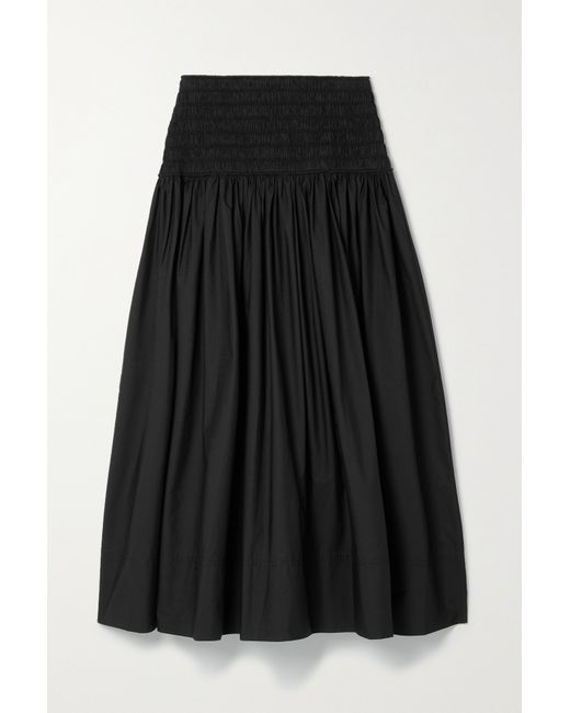 A.L.C. . Catalina Shirred Cotton-poplin Maxi Skirt