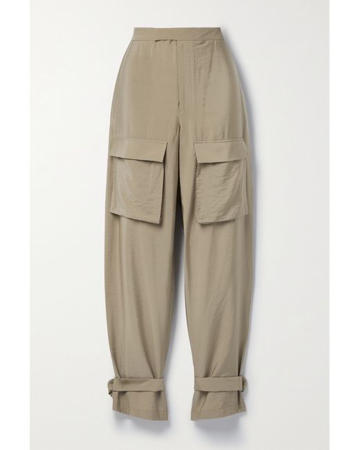 Lapointe Crinkled Modal-blend Tapered Cargo Pants Sage