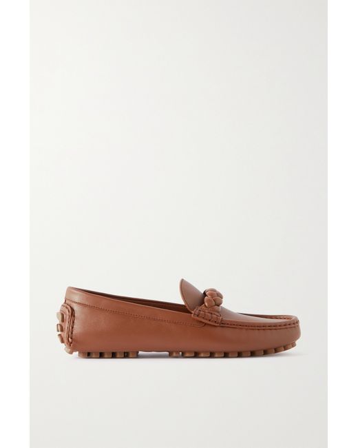 Gianvito Rossi Monza Leather Loafers Tan