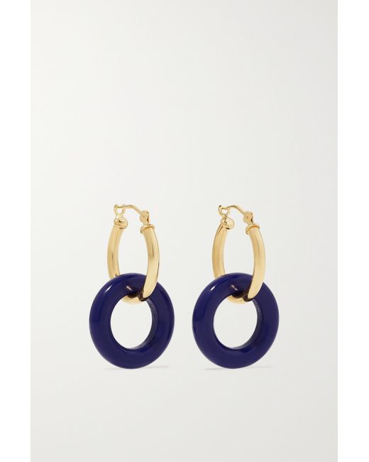 Mateo Donut 14-karat Lapis Lazuli Hoop Earrings one
